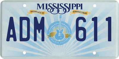 MS license plate ADM611