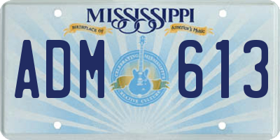 MS license plate ADM613