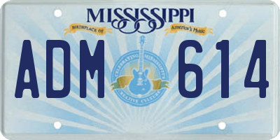 MS license plate ADM614