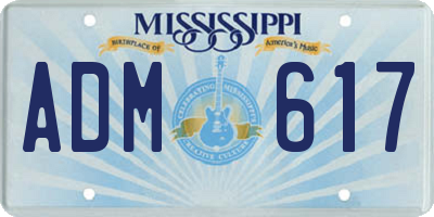 MS license plate ADM617