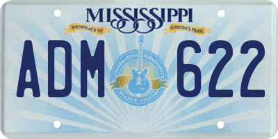 MS license plate ADM622