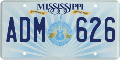 MS license plate ADM626