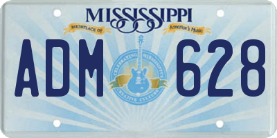 MS license plate ADM628