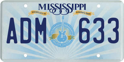 MS license plate ADM633