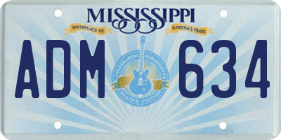 MS license plate ADM634