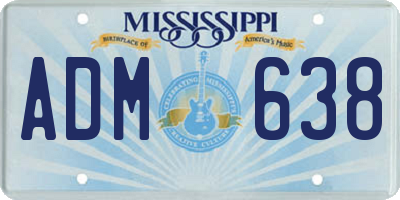 MS license plate ADM638