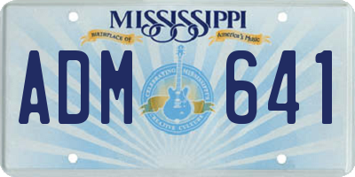 MS license plate ADM641