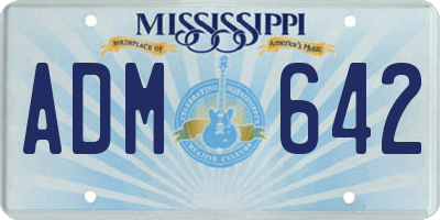 MS license plate ADM642