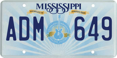 MS license plate ADM649