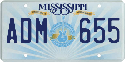 MS license plate ADM655