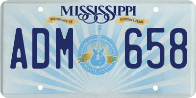 MS license plate ADM658