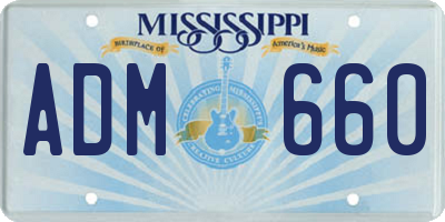 MS license plate ADM660