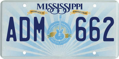 MS license plate ADM662