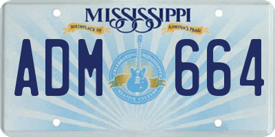MS license plate ADM664