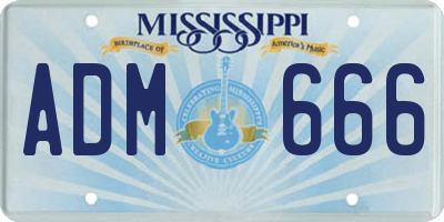 MS license plate ADM666