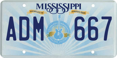 MS license plate ADM667