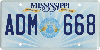 MS license plate ADM668