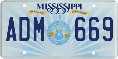 MS license plate ADM669