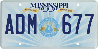 MS license plate ADM677