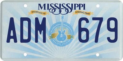 MS license plate ADM679