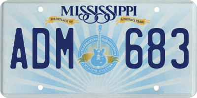 MS license plate ADM683