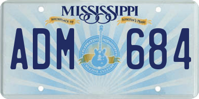 MS license plate ADM684
