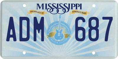 MS license plate ADM687