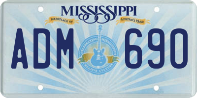 MS license plate ADM690
