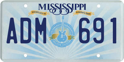 MS license plate ADM691