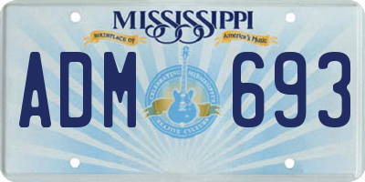 MS license plate ADM693