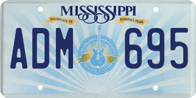 MS license plate ADM695