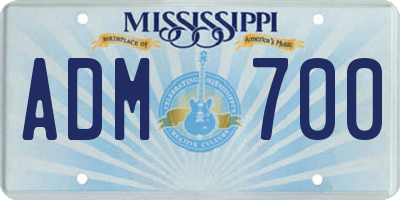 MS license plate ADM700