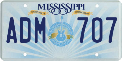 MS license plate ADM707