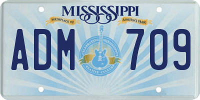 MS license plate ADM709