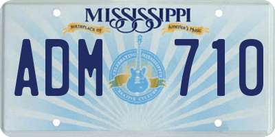 MS license plate ADM710
