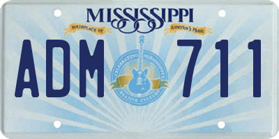 MS license plate ADM711