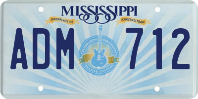 MS license plate ADM712