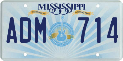 MS license plate ADM714