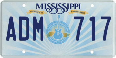 MS license plate ADM717