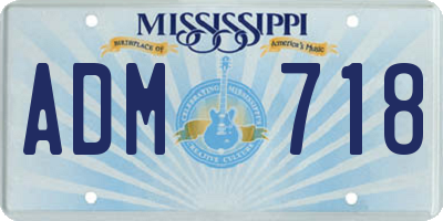 MS license plate ADM718
