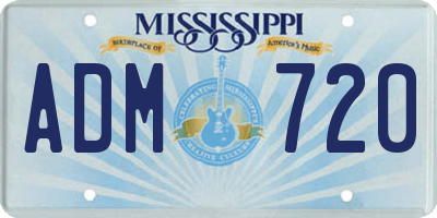 MS license plate ADM720
