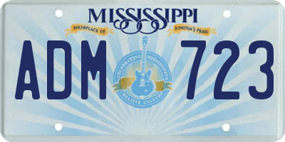 MS license plate ADM723