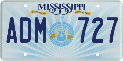 MS license plate ADM727