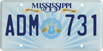 MS license plate ADM731