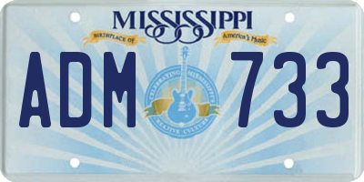 MS license plate ADM733