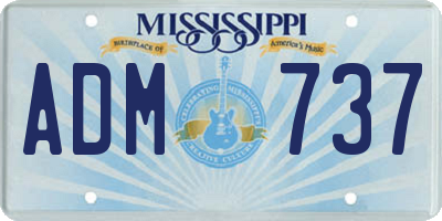 MS license plate ADM737