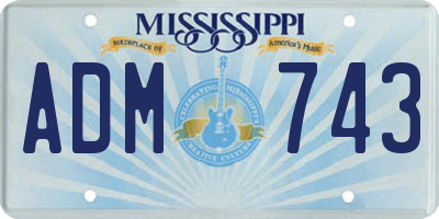 MS license plate ADM743