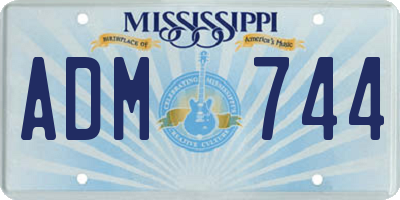 MS license plate ADM744