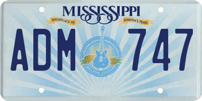 MS license plate ADM747