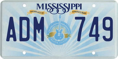 MS license plate ADM749
